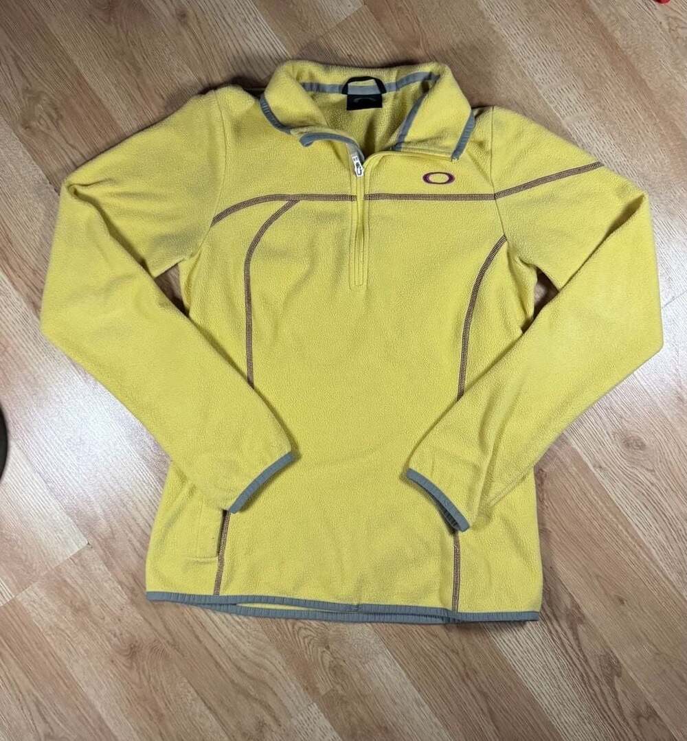 Oakley butter Yellow Quarter Zip Fleece Pullover Women's Size S
